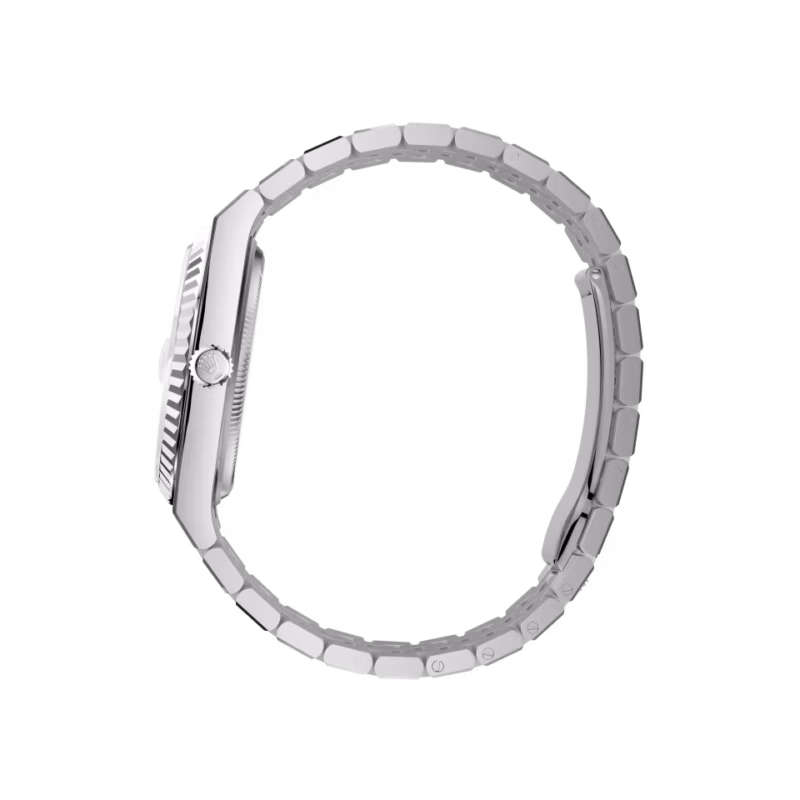 Rolex Land-Dweller 36 M127234-0001 White Rolesor Fluted Bezel Silver Dial Roman Numerals Jubilee Bracelet - Image 3