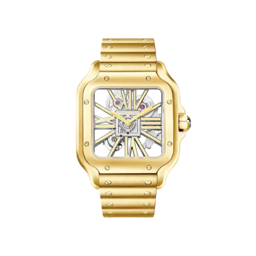 Santos de Cartier Large Skeleton Yellow Gold