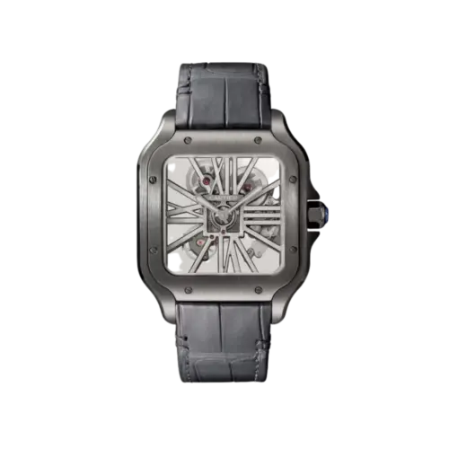 Santos de Cartier Large Skeleton Black ADLC