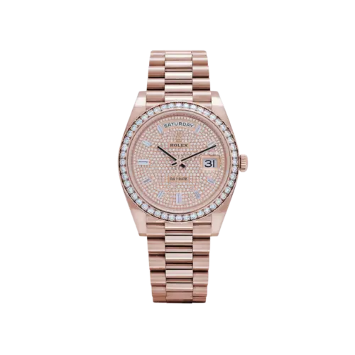 Rolex Day-Date 40 228345RBR Rose Gold Diamond Dial Diamond Bezel