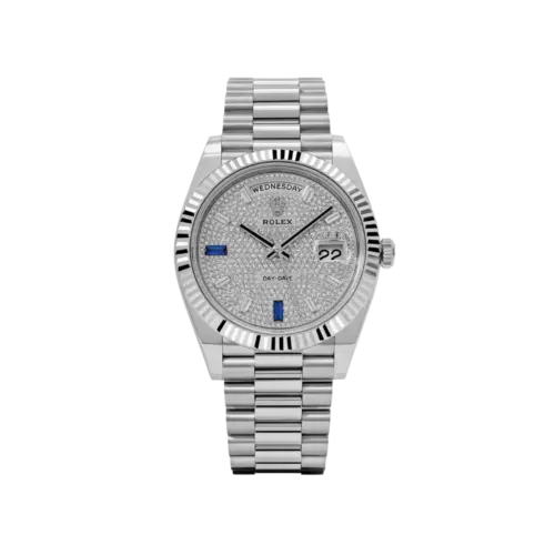 Rolex Day-Date 40 228236 Platinum Pavé Diamond Dial