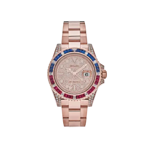 Rolex GMT-Master II 126755SARU Rose Gold Sapphire and Ruby