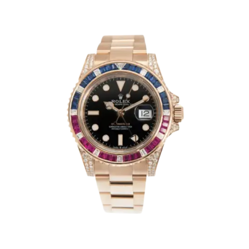 Rolex GMT-Master II 126755SARU 'SARU' Rose Gold Black Dial Diamond Bezel